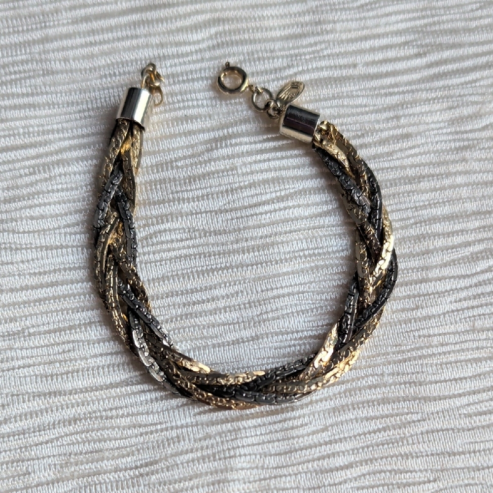 Gold and Silver Braided Bracelet